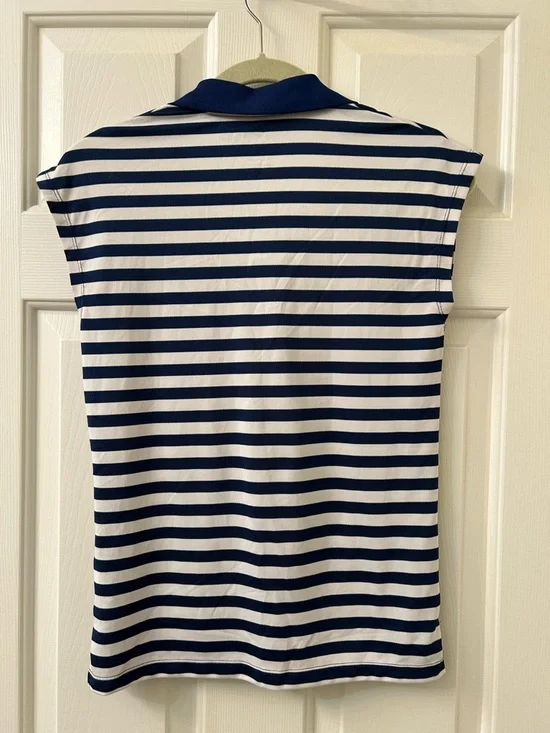 Nike Navy and White Striped Polo Top - Picture 3 of 6